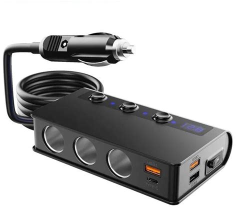 Разветвитель прикуривателя для авто 12-24 вольт на 3 гнезда usb, Type с ...