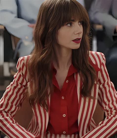 Emily In Paris S04 Lily Collins Striped Suit Modern Style Suit