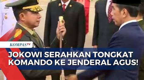 Berikan Tongkat Komando Presiden Jokowi Lantik Jenderal Agus Subiyanto