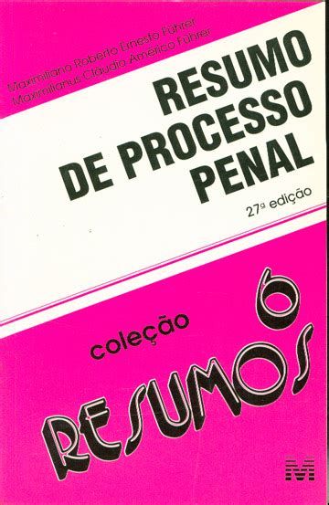 Sebo Do Messias Livro Resumo De Processo Penal