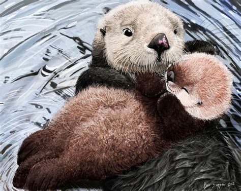 sea otter mom's soft lullaby by Psithyrus on DeviantArt