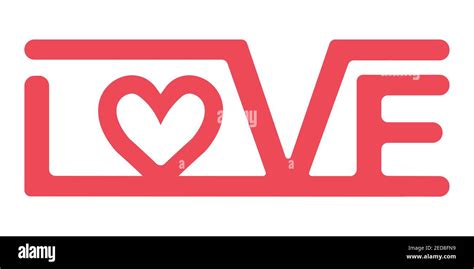 Logo Es Un Signo De Amor Letras Vector Rojo Símbolo De Amor Con Un Corazón San Valentín