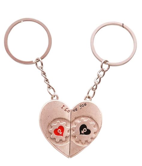 Ezone I Love You Heart Couple Metal Key Chain Buy Online At Low Price