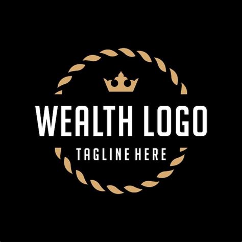 Premium Vector Simple Wealth Logo Design With Crown And Circle Frame