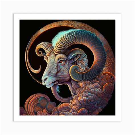 Aries Ram Art Print by LuckyRonin - Fy