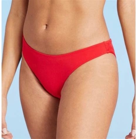 Shade Shore Swim Nwt Shade Shore Red Ribbed Extra Cheeky Bikini