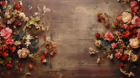 Premium Photo | Rustic Floral Background