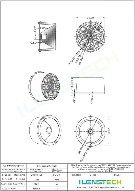 Ilenstech Mm Led Lens With Ip Smd Secondary Optics For