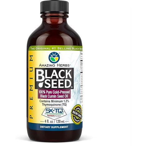 Amazing Herbs Premium Black Seed Cumin Seed Oil 100 Pure Cold Pressed Healthland Co