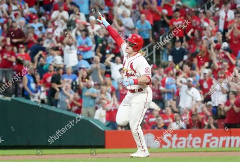 St Louis Cardinals Harrison Bader Raises Editorial Stock Photo - Stock ...