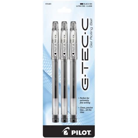 Pilot G Tec C Gel Rolling Ball Pens Ultra Fine Point Pack Black Ink