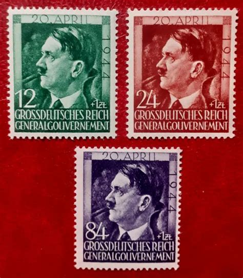 Briefmarken Deutsches Reich Generalgouvernement Geburtstag Adolf