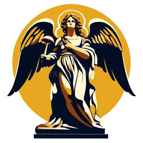 Sculpture Of The Virgin Mary With The Wings Of An Eagle Generative Ai