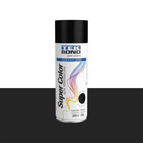 Tinta Spray Alta Temperatura Preto Fosco Ml Tekbond Guemat