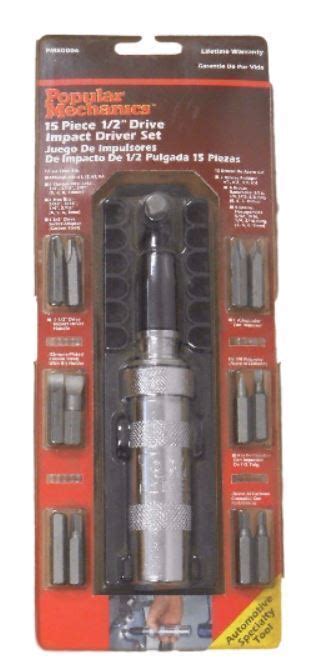 Popular Mechanics Pm Piece Drive Impact Driver Set