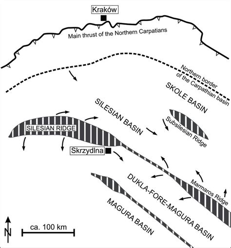 Palinspastic Sketch Map Showing Arrangement Of Sedimentary Basins