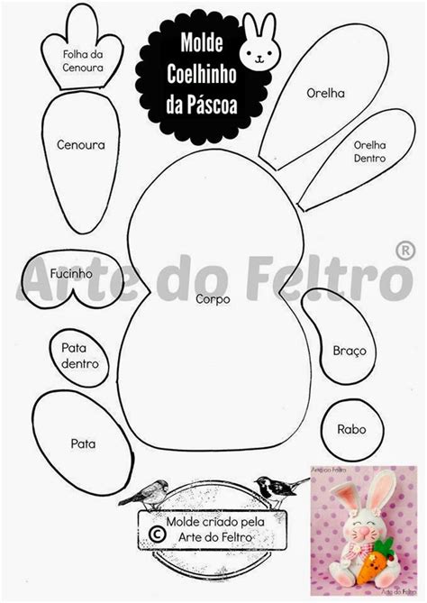 Moldes De Coelho Para Artesanato De P Scoa Veja Agora