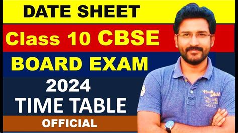 Datesheet Of Class 10 2024 Date Sheet Of Class 10 Cbse Board 2024