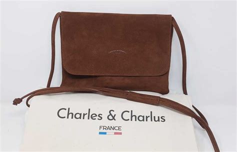 Sac à main Pochette en Cuir Nubuck Charles et Charlus