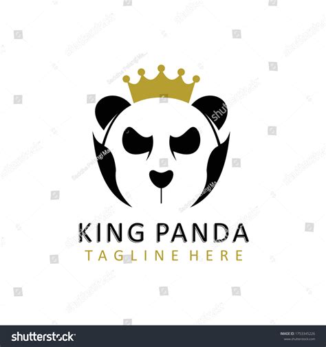 Panda Crown King Logo Design Template Stock Vector (Royalty Free ...