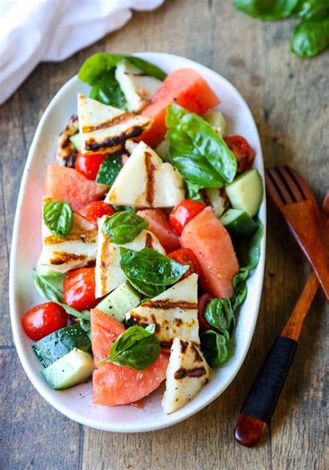 Grilled Halloumi Watermelon Salad The Food Blog