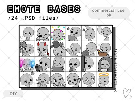 Emote Bases Pack Etsy Canada Drawing Expressions Drawing