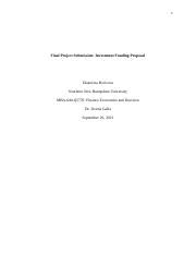 Mba Investment Funding Proposal Docx Final Project Submission