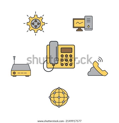 Voice Over Ip Icons Set Color Stock Vector Royalty Free 2149917577