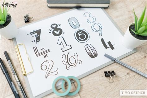 Lettering numbers: How to draw them properly (+ different Styles)