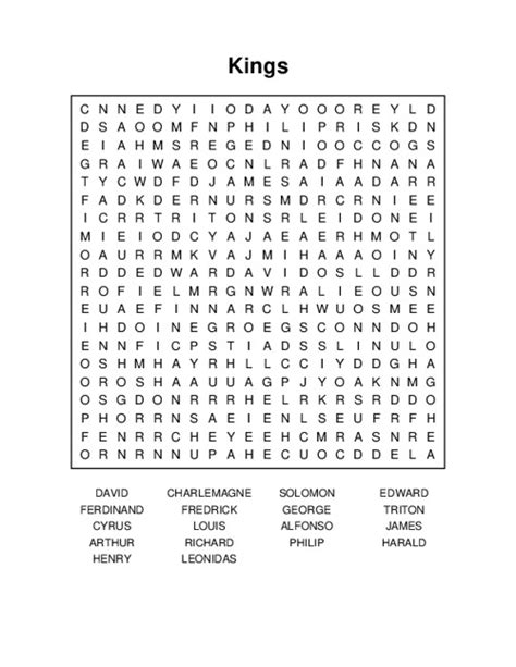 Kings Word Search 