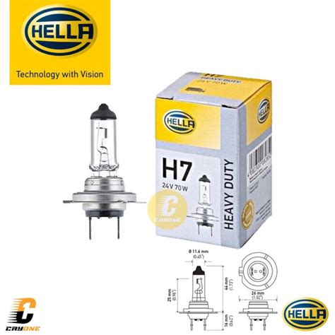 HELLA Bohlam Lampu Halogen Mobil H7 24V 70W Lazada Indonesia