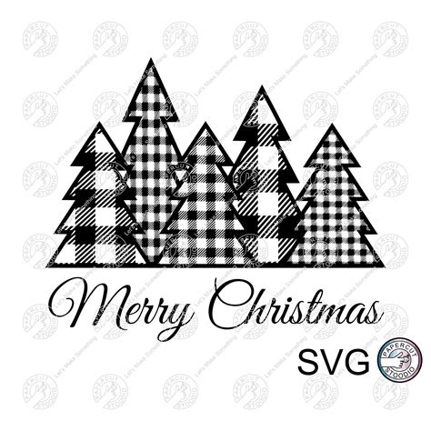 Buffalo Plaid Christmas Trees Svg Plaid Christmas Gift Etsy Uk