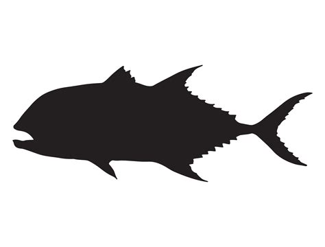 Giant Trevally Fish Silhouette Vector Art At Vecteezy