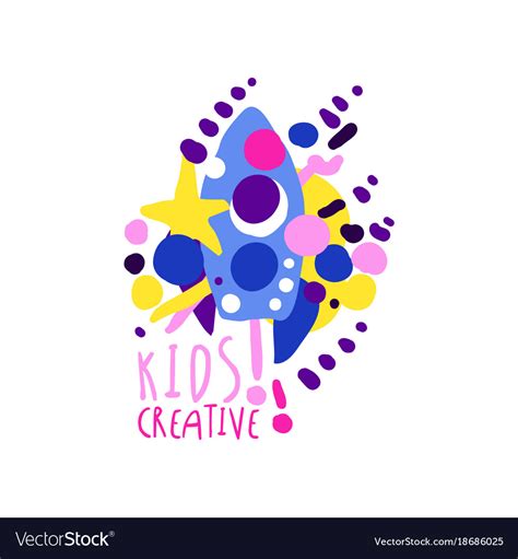 Kids Creative Colorful Logo Design Template Vector Image