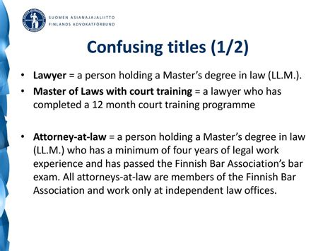 The Finnish Legal Profession Of Attorneys At Law Ppt Download