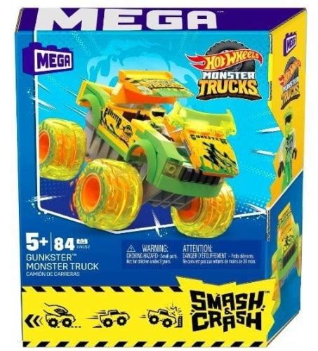Klocki konstrukcyjne Hot Wheels Monster Truck Gunkster pojazd kaskaderski HNG Świat Papieru