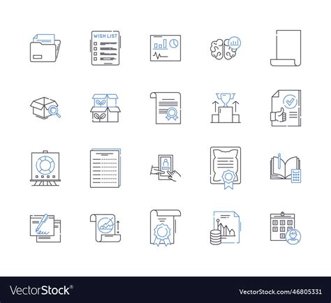 Legal Documents Line Icons Collection Contract Vector Image