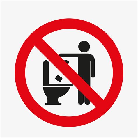 Toilet Litter Sign No Toilet Littering Sign Vector Illustration On