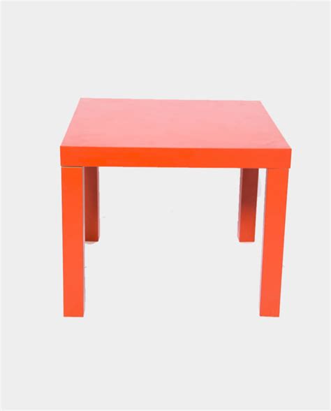 Wood Red Side Table Party On Demand Los Angeles Party Planner