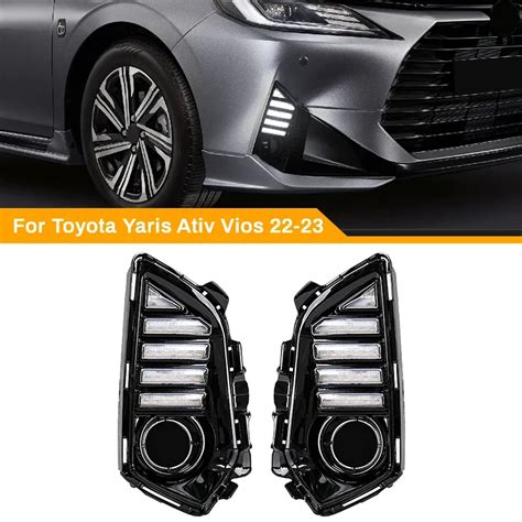 For Toyota Yaris Ativ Vios 2022 2023 Car Front Bumper Led Daytime Running Lights Drl Turn