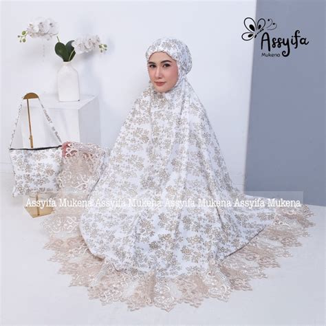 Jual Assyifa Mukena Dewasa Azalea Poil Katun Paris Renda Giper Mewah