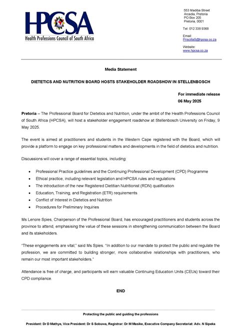 Health... - Health Professions Council of South Africa - HPCSA