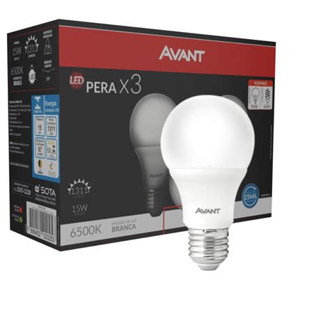 Kit 10 Lâmpadas Led 15w Atacado Bulbo Bivolt Branco Frio Avant 01 Ano