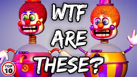 Top 10 Weirdest Fnaf Animatronics Youtube