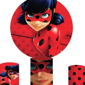 Kit Lona Painel Redondo Lona Cilindro Ladybug No Elo Mister Brinq