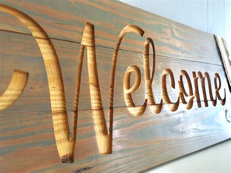 Rustic Wood Welcome Sign - Etsy