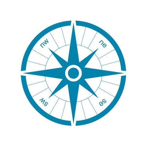 Wind Rose Compass Vector Symbolcompass Icon Design Element Stock