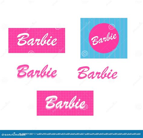 Logo Barbie on Mattel Circle Poster Clean Vector Pink EPS Flat Illustration on Blue Sky ...