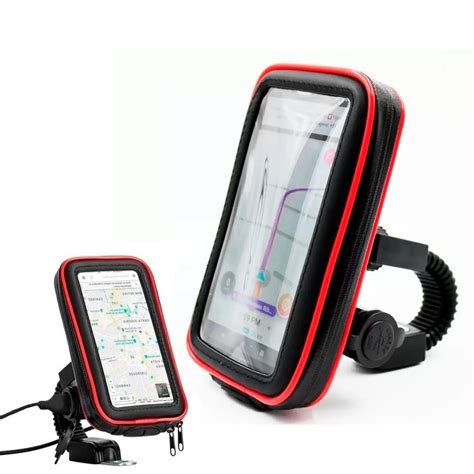 Suporte Celular Moto Carregador Usb Case A Prova D Agua 360