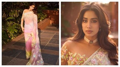 Janhvi Kapoor Dazzles In Floral Manish Malhotra Saree For Daytime